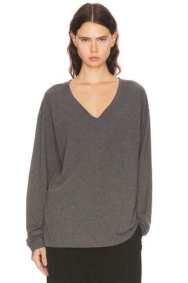 The Row Birket Top in Charcoal Melange