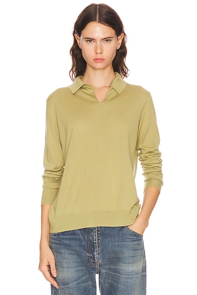 The Row Pauli Top in Straw Green