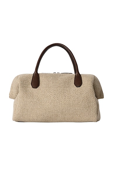 The Row Faye Canvas Bag in Shell & Deep Brown ANS