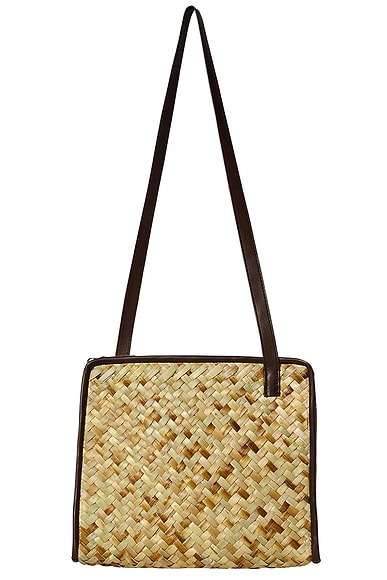 The Row Albi Bag in Natural Undone & Dark Brown ANG