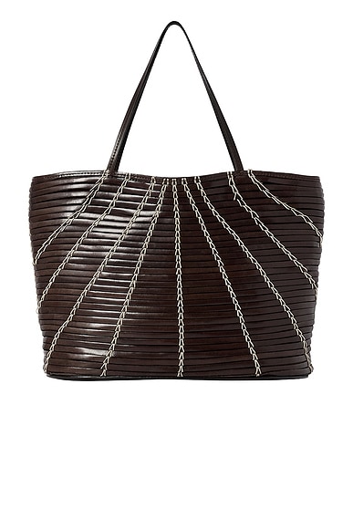 The Row Alba Small Bag in Dark Burgundy & Cream