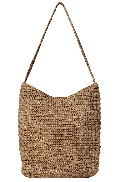 The Row Alma Raffia Shoulder Bag in Natural
