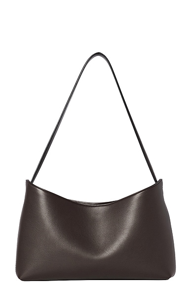 The Row Alma Baguette Bag in Dark Brown ANS