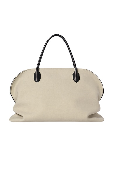 The Row Agnes 15 Canvas Bag in Milk White & Black ANS