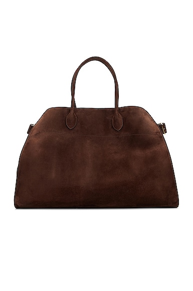 The Row Soft Margaux 17 Top Handle Bag in Mocha SHG | FWRD