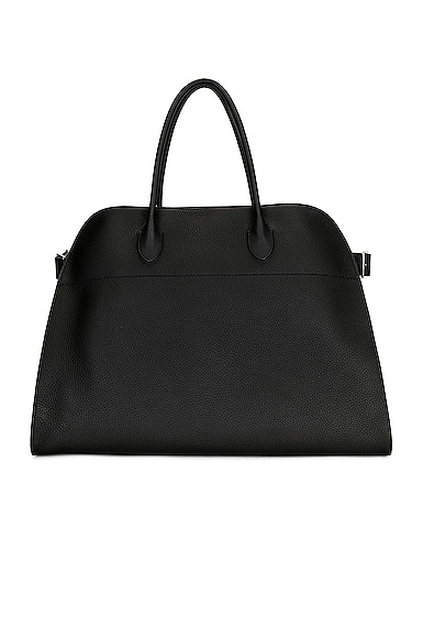The Row Soft Margaux 17 Top Handle Bag in Black PLD | FWRD The Row Soft Margaux 17 Top Handle Bag in Black PLD | FWRD