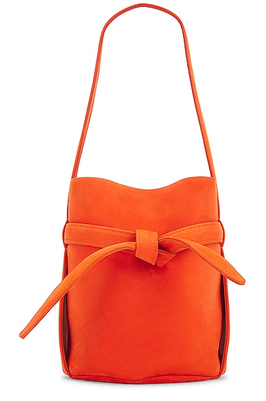 The Row Leo Mini Bucket Bag In Leather In Orange