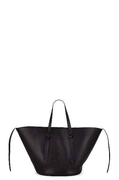 The Row Jasper Leather Tote Bag In Black | ModeSens