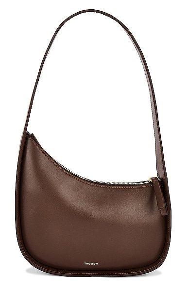 Half Moon Leather Shoulder Bag in White - The Row