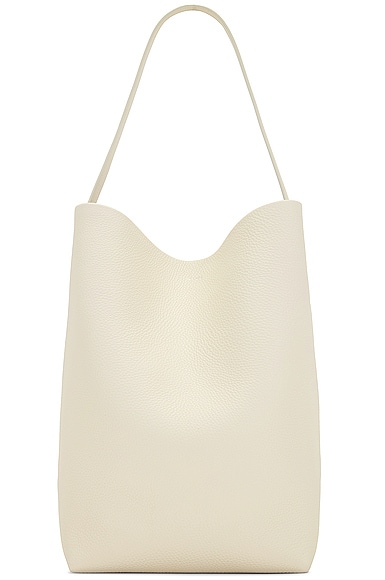 The Row North South Park Leather Tote Bag In Ivory
