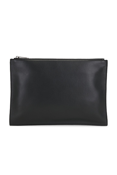 The Row Large Portfolio Pouch in Black Ans