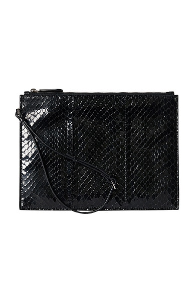 The Row Ptyas Mucosus Wrislet Pouch in Black ANS
