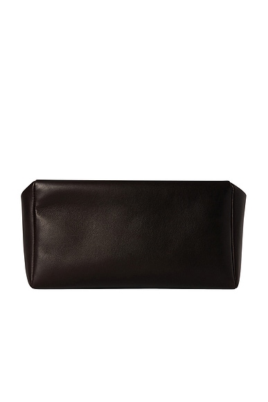 The Row Squared Compact Clutch in Dark Brown ANS