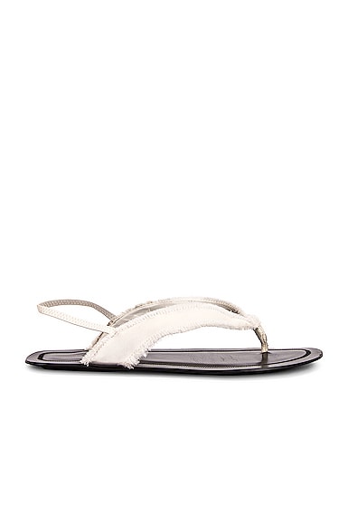 The Row Fray Flat Sandals in Ivory