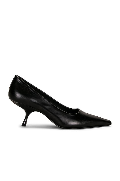 The Row Square Kitten Pumps in Black