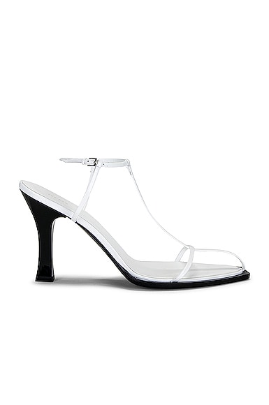 The Row T Bar Heel Sandals in Optic White