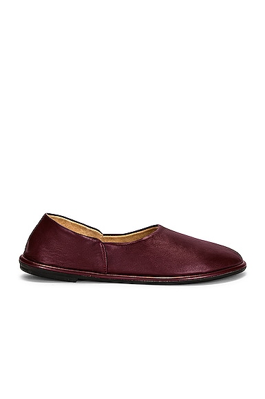 The Row Canal Slip On Slippers in Burgundy