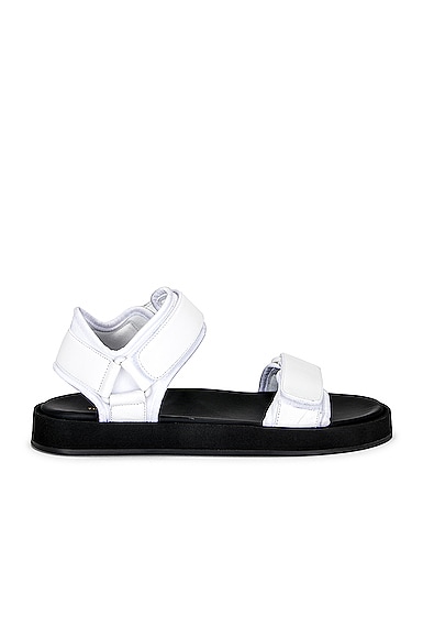 The Row Hook And Loop Sandals in White