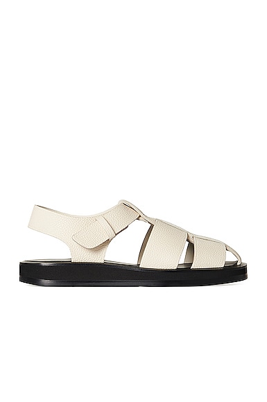 The Row Fisherman Leather Sandals in Ivory