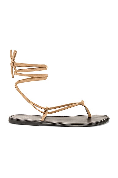 The Row Knot Flat Sandal in Beige