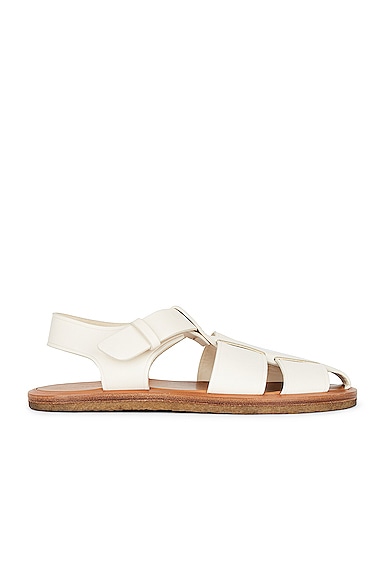 The Row Fisherman Crepe Sandal in Milk | FWRD