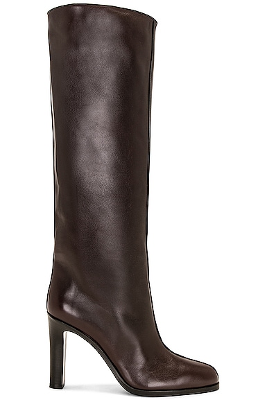 The Row Wide Shaft Boot in Dark Brown