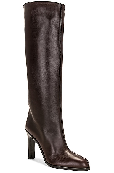 Shop The Row Wide Shaft Boot In Dark Brown