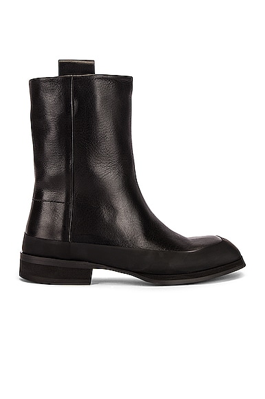 The Row Grunge Leather Boots in Black | FWRD