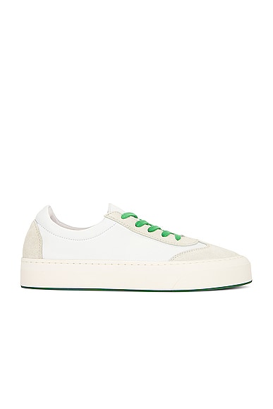 The Row Marley Lace Up Sneaker in Milk & Milk
