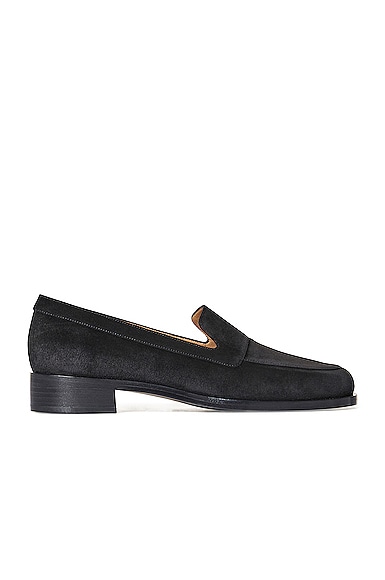 The Row Garcon Suede Loafers in Black