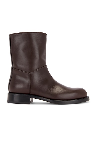 The Row Nobilis Ankle Boot in Dark Brown