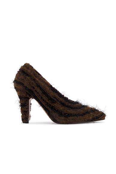 Fur ankle strap heels best sale