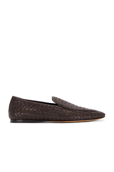 The Row Hereditas Flat Loafer in Laquer Brown