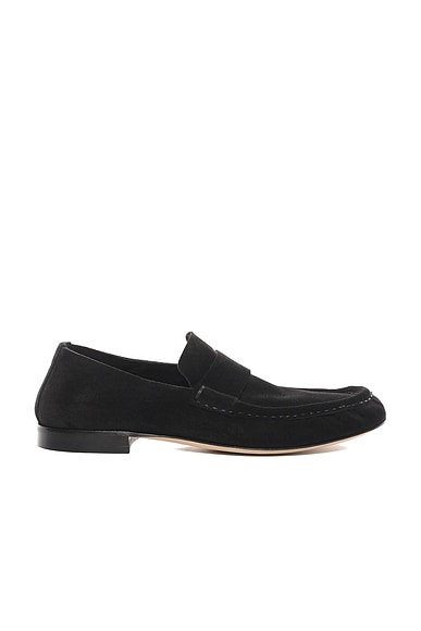 The Row Soft Mocassin in Black