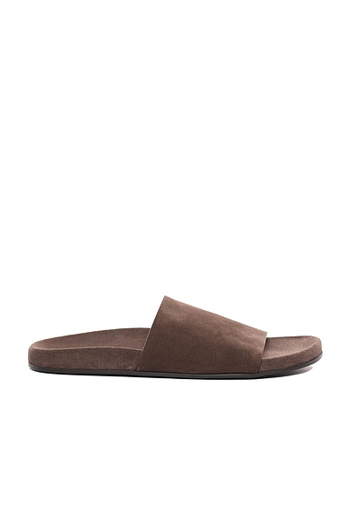 The Row Hugh Slide in Lacquer Brown