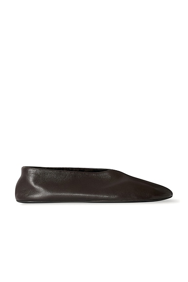 The Row Stella Slipper in Lacquer Brown