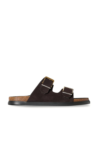 The Row Buckle Slide in Coffee