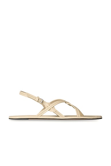 The Row Malick Strap Sandal in Cold Ivory