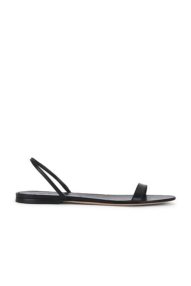 The Row Ella Flat Sandal in Black