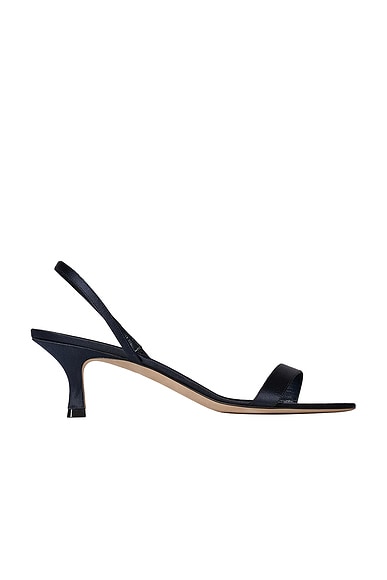 The Row Ella Kitten Slingback Sandal in Navy