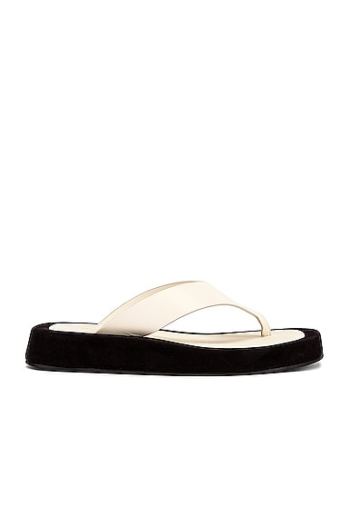The Row Ginza Thong Sandals in Cream