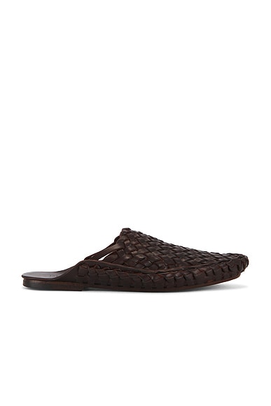 The Row Woven Slip On Flat in Lacquer Brown