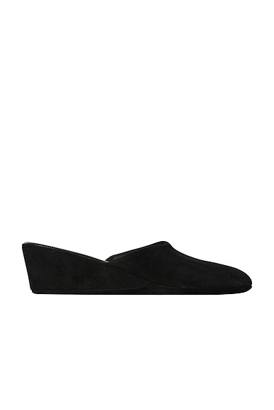 The Row Wedge Slip On Mule in Black