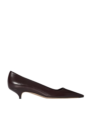 The Row Liisa Kitten Pump in Aubergine
