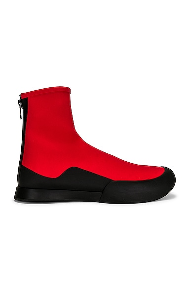 The Row TR Shoe Booties in Red