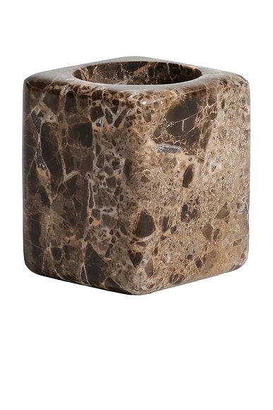 Marble Vanity Jar in Marrón Emperador