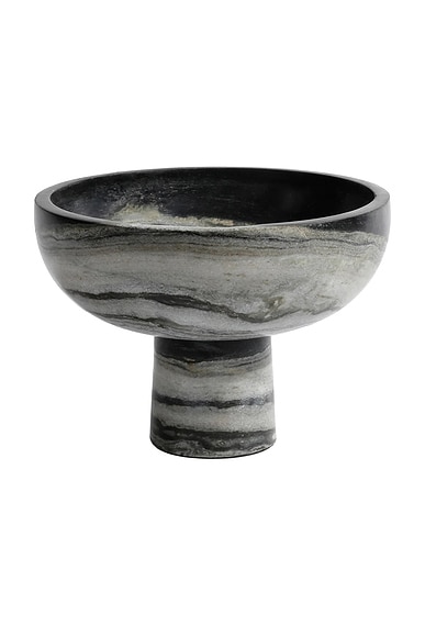 Footed Bowl Black Panda Marble