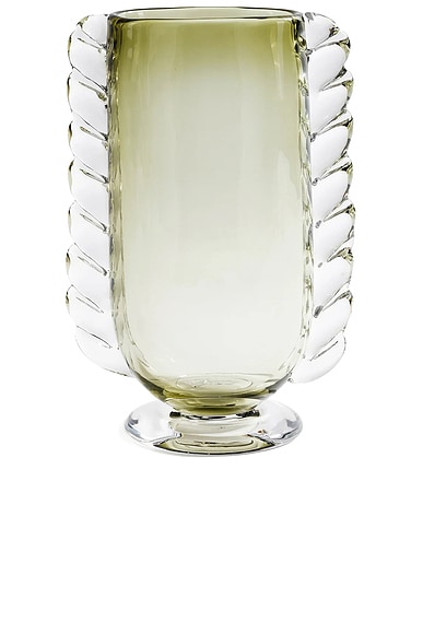 The Favorites Vintage Braided Glass Vase in Green