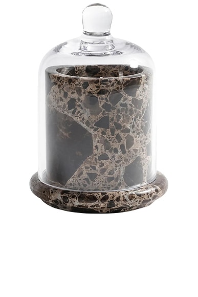 The Favorites Marbella Scented Candle Jar With Cloche in Marrn Emperador Marble