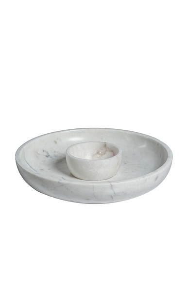 The Favorites Roma Chip And Dip Bowl in White Marble